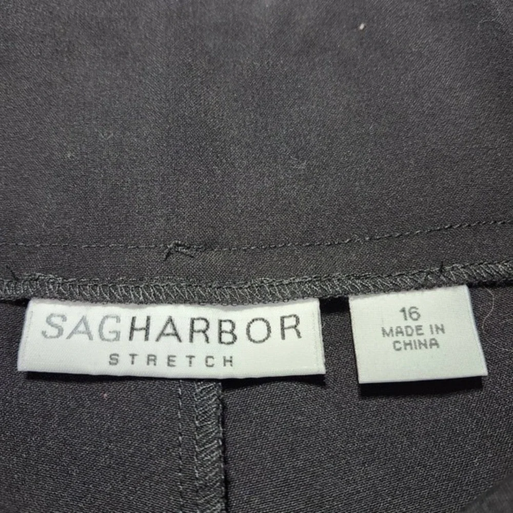 Harbor Bay Collection Women Black Straight Leg‎ Zipper Pocket Pants Plus Size 16